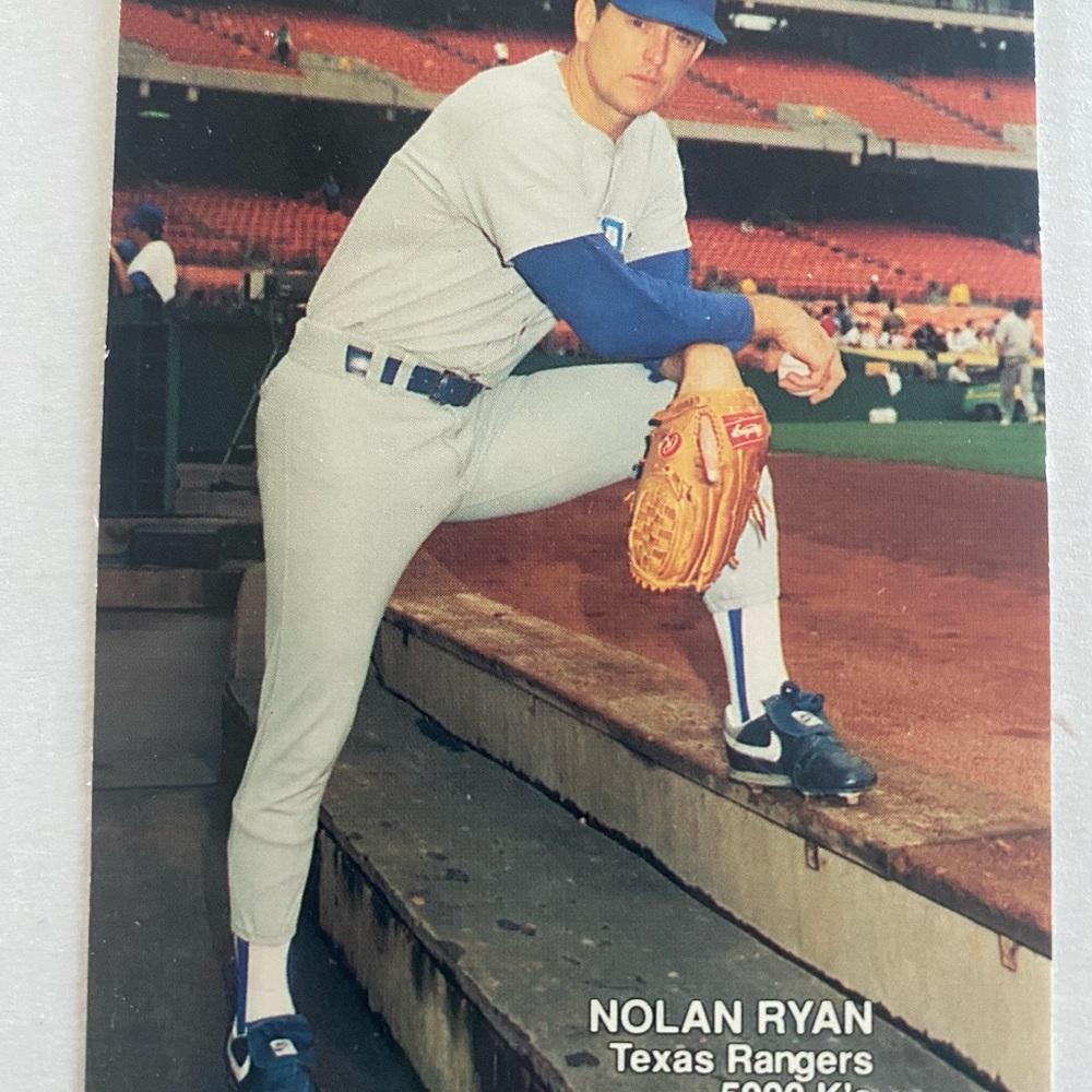 Vintage Baseball Card with Blue and White Uniform